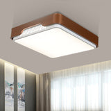Modern Acrylic Flush Mount Light Fixture - Brown Rectangular 20.5/36.5/45 Warm/White