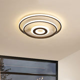 Black Ring Flush Mount Light Nordic Acrylic Led Ceiling Lighting For Bedroom (16/19.5/23.5 W) -