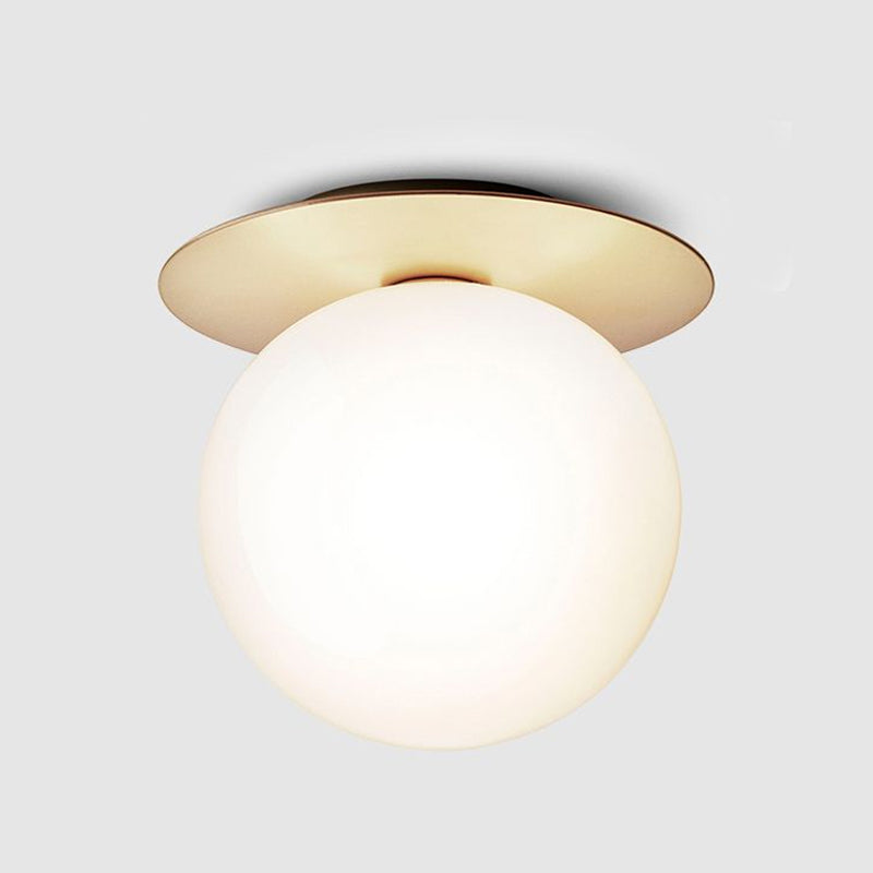 Modern Silver/Gold Finish Orbit Flush Mount Ceiling Light With White/Clear Glass Shade