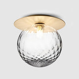 Modern Silver/Gold Finish Orbit Flush Mount Ceiling Light With White/Clear Glass Shade
