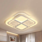Square Led Ceiling Light With Mosaic Acrylic Design In Warm/White 16-23.5 Widths