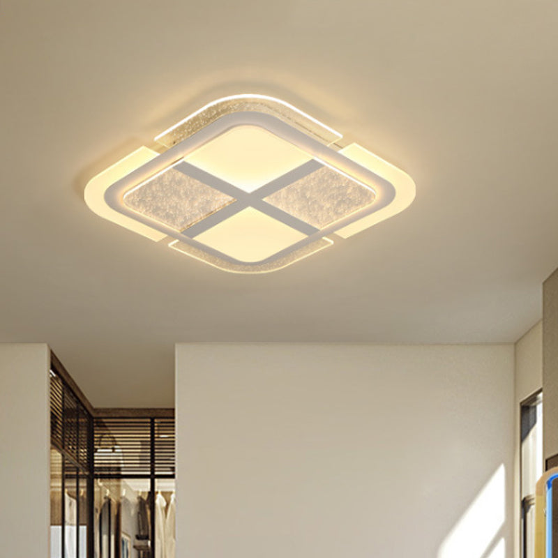 Square Led Ceiling Light With Mosaic Acrylic Design In Warm/White 16-23.5 Widths