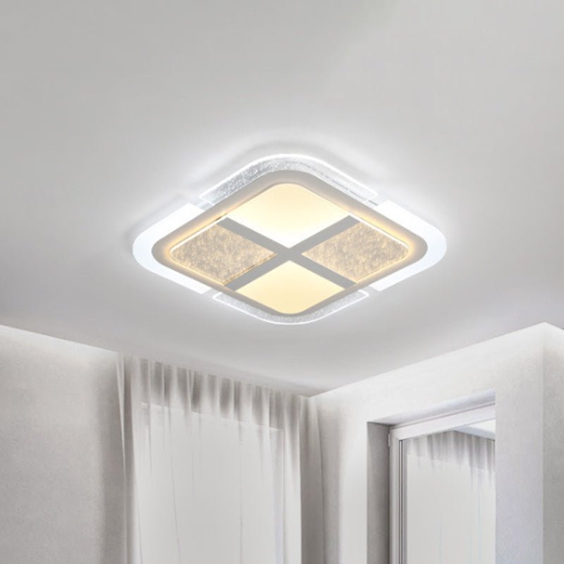 Square Led Ceiling Light With Mosaic Acrylic Design In Warm/White 16-23.5 Widths