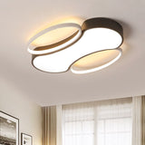 Modern Metal Black And White Led Flush Mount Ceiling Light - 19.5/25.5 Width