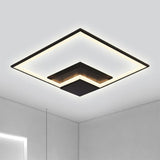 Torch Square Ceiling Lamp Simplicity - Black/White Led Acrylic Flush Mount Light (16/19.5/23.5)