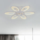 Modern Led Flush Mount Light For Dining Room With Acrylic Shade - 4/6/9 Lights Warm/White/Natural