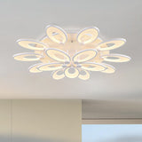 Modern Led Flush Mount Light For Dining Room With Acrylic Shade - 4/6/9 Lights Warm/White/Natural