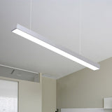 Sleek Rectangular Led Hanging Lighting - 23.5/35.5/47 Long | Slim Metal Shade Minimalistic