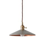 Rustic Saucer Shade Pendant Light With Adjustable Cord In Silver/Red/Blue