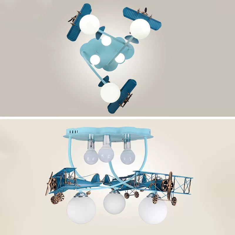 Modern Globe Flush Ceiling Light For Childs Bedroom
