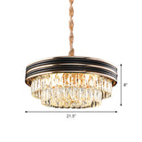 Black Modern Crystal Chandelier Pendant - 18/21.5 Width 9/11-Head And Drop Lamp Ideal For Table