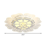 Modern Crystal Blossom Led Flush Mount Ceiling Light Fixture - White Multiple Sizes Available