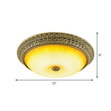 Rustic Amber Glass Led Ceiling Light In Gold Various Sizes