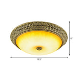 Rustic Amber Glass Led Ceiling Light In Gold Various Sizes