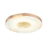 Contemporary Led Flush Mount Ceiling Light In Black/Gold Finish With Bevel Cut Crystals - White/Warm