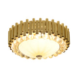 Brass 6-Head Crystal Flushmount: Modern Bedroom Ceiling Lighting