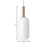 Minimalist Opal Glass Ceiling Pendant - Brass 1 Light Hanging Lamp For Table