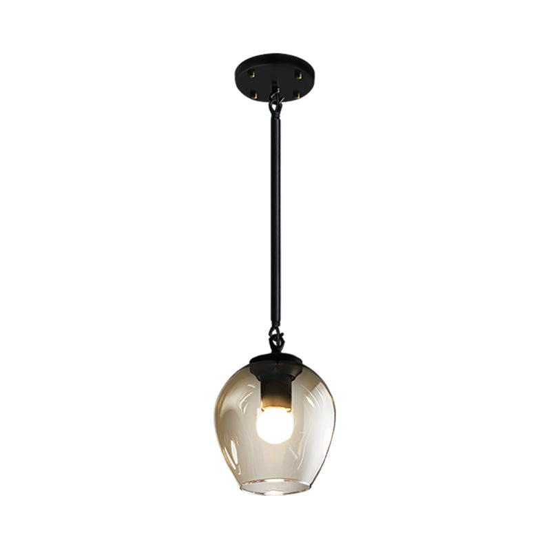 Vintage Wine Cup Pendant Light In Black/Gold For Kitchen