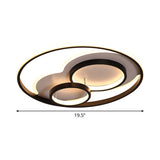 Modern Black Led Flush Mount Ceiling Lamp With Multi-Ring Acrylic Design In Warm/White Light -
