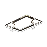 Modern Acrylic Led Flushmount Ceiling Light In Black With Cutout Design – Warm/White Lighting
