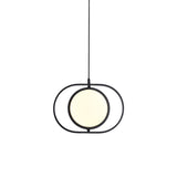 Versatile Led Black Hanging Lamp: Adjustable Disc Pendant Light With Stylish Capsule Frame