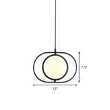 Versatile Led Black Hanging Lamp: Adjustable Disc Pendant Light With Stylish Capsule Frame