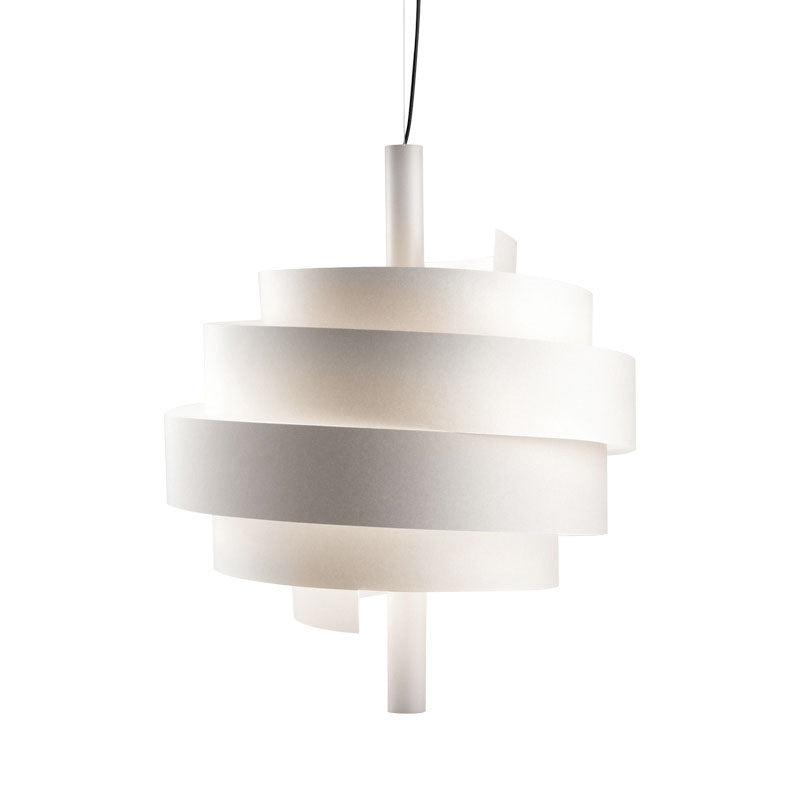 Modern Pink/Green/White Twirling Pendant Lamp - Stylish Metallic Hanging Light Fixture