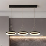 Modern Style Circular Acrylic Pendant With 3 Black Led Multi Lights - Ceiling Hanging Fixture