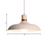 Minimalist 1-Light Pink Aluminum Pendant Barn Light Kit For Dining Table