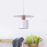 Minimalist White Perfume Bottle Bedside Hanging Light 1 Head 8/14 Wide Metallic Finish Ceiling Lamp