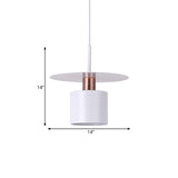 Minimalist White Perfume Bottle Bedside Hanging Light 1 Head 8/14 Wide Metallic Finish Ceiling Lamp
