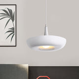 Trumpet Hanging Lamp: Nordic Pendant Ceiling Light With Curled Edge & Aluminum Construction - 1 Bulb