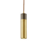 Postmodern Brass-Black 1-Light Pendant For Column Beer Bar - Metal Ceiling Hanging Light Kit