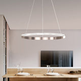 Modern Aluminum Chandelier Light - Polished Brown Led Pendant Lighting In Warm/White/Natural 16/23.5