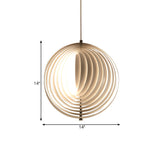 Rotatable Eclipse Ball Pendant - White Nordic Aluminum Hanging Light Fixture
