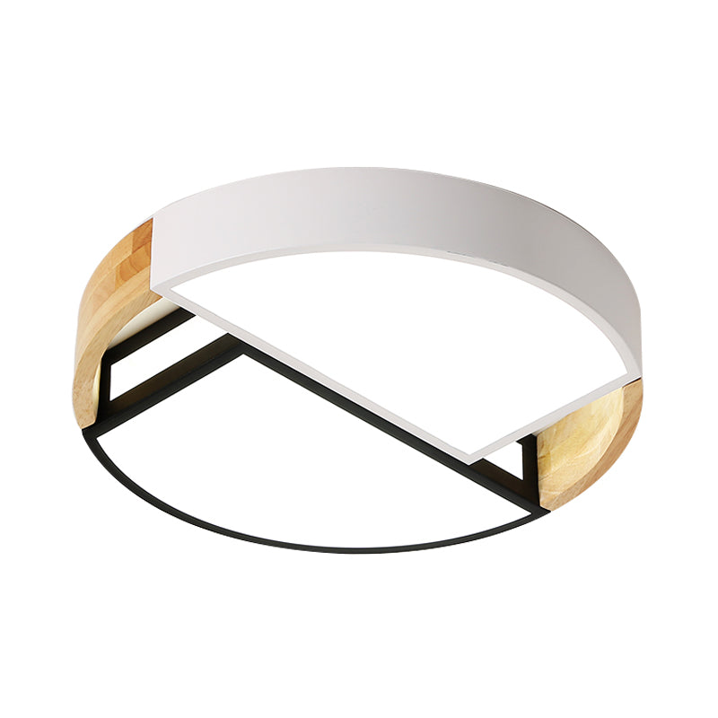 Modern Nordic Acrylic Flushmount Led Ceiling Light In White-Black For Bedroom 16/19.5 Wide