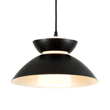 Iron Flare Pendant Light With Matte Glass Shade - Simple 1 Bulb Suspension Lamp In Black/Coffee