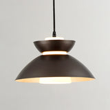 Iron Flare Pendant Light With Matte Glass Shade - Simple 1 Bulb Suspension Lamp In Black/Coffee