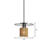 Stylish 1-Light Pendant Kit: Ribbed Glass Chrome Mini Drum Ceiling Lamp+