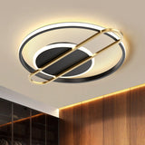 Modernist Circle Thin Flush Mount Led Ceiling Light Fixture - Black/Gold/White 16.5/20.5 Wide