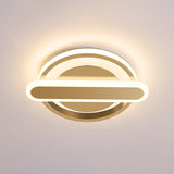 Modern Metal Black/White/Gold Led Ceiling Flushmount For Corridor - Small Circle & Oval Design