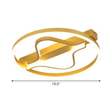 Aluminum Flush Mount Ceiling Light - Modernist Gold Led Surface Lamp (16/19.5) With Ripplet Central