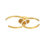 Stylish Dual C Hotel Ceiling Light - Modern 20.5/23 Inch Wide Led Flush Mount In Gold Warm/White