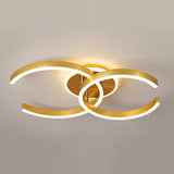 Stylish Dual C Hotel Ceiling Light - Modern 20.5/23 Inch Wide Led Flush Mount In Gold Warm/White