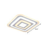 Nordic Style Square Acrylic Ceiling Lamp - 4 - Layer Design With 19.5’/35.5’ W Led Flush Light