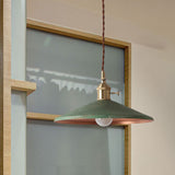 Rustic 1-Light Saucer Shade Hanging Pendant Lamp In Blue/Red/Silver For Dining Room With Stranded