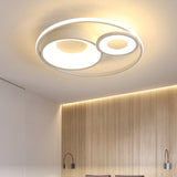 Metallic Nordic Led Flush Mount Ceiling Light - 3 Circles 16/19.5 Wide Warm/White (Black/White)