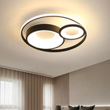 Metallic Nordic Led Flush Mount Ceiling Light - 3 Circles 16/19.5 Wide Warm/White (Black/White)