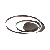 Modern Led Circle Flushmount Ceiling Light - Minimalist Aluminum Coffee Warm/White 12/16/8+16 Width