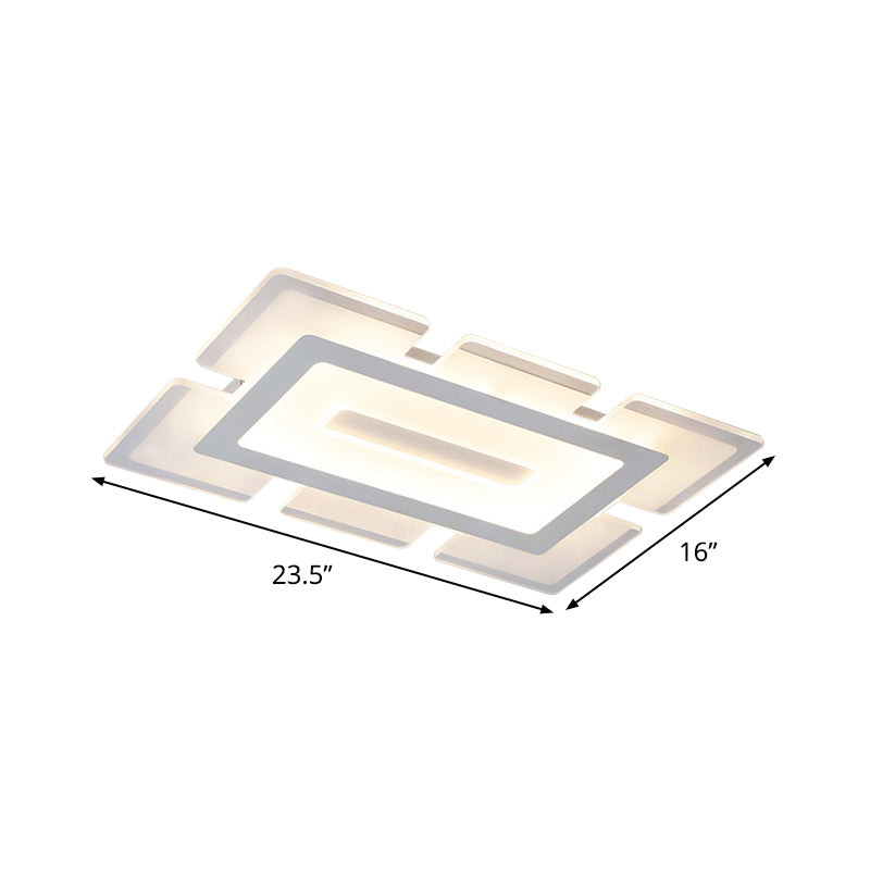 Modern Acrylic Ultrathin Rectangle Ceiling Lamp - 23.5/35.5 Long Led Flush Mount Warm/White Light